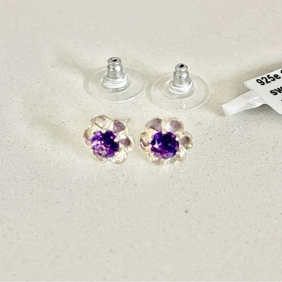 Sterling Silver 925 Amethyst earrings - Picture 3 of 8
